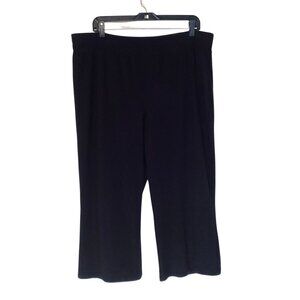 Eileen Fisher Woman Black Cropped Pull On Pants